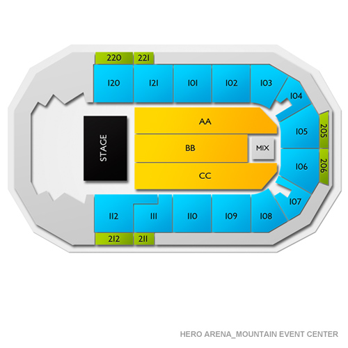 Hero Arena at the Mountain America Center Venue Map