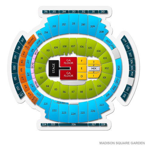 Madison Square Garden Section 104 Row 15