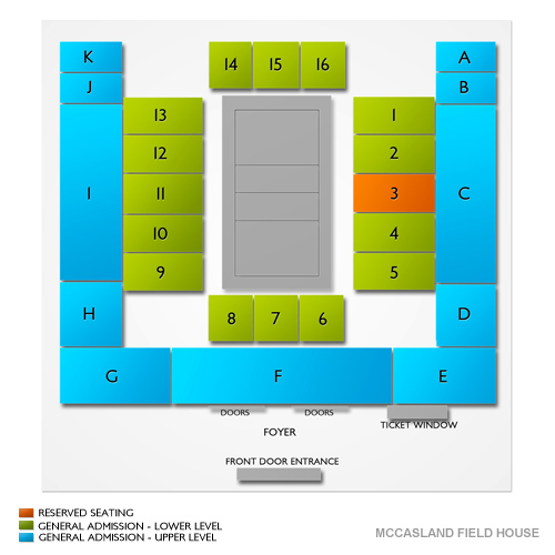 McCasland Field House Venue Map
