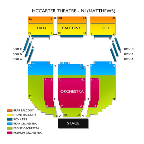 McCarter Theatre Center Seating Chart Vivid Seats