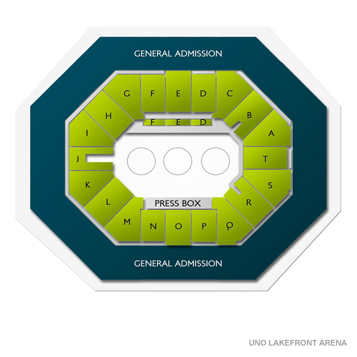 Uno Lakefront Arena New Orleans La Seating Chart