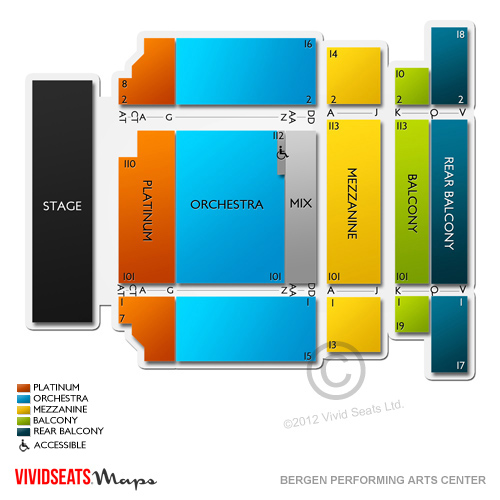 Bergen County Performing Arts Center Seating Chart
