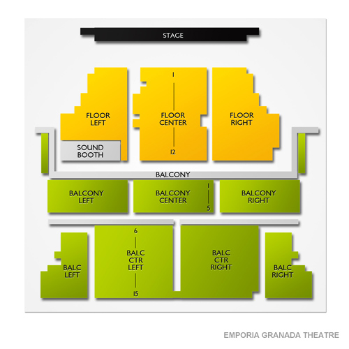 Emporia Granada Theatre 2019 Seating Chart