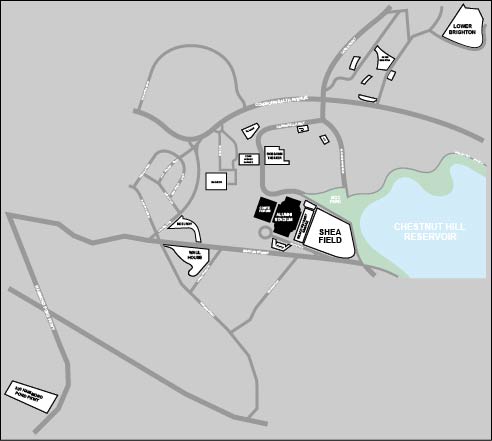 Alumni Stadium - Boston College Parking Venue Map