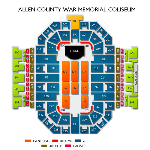 Fort Wayne Memorial Coliseum Seating Chart