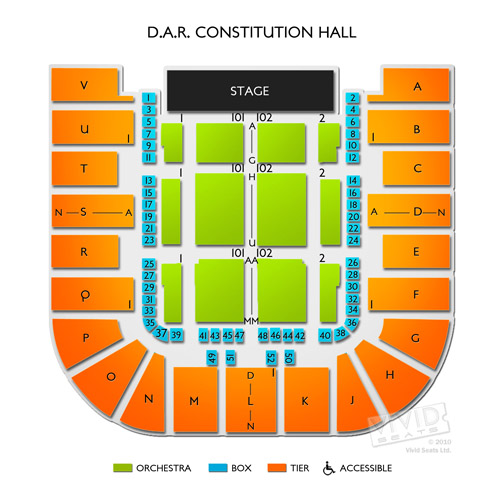 Dar Constitution Hall Seating Chart