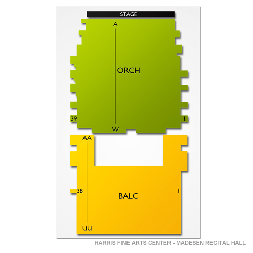 Harris Fine Arts Center - Madsen Recital Hall Seating Chart | Vivid Seats