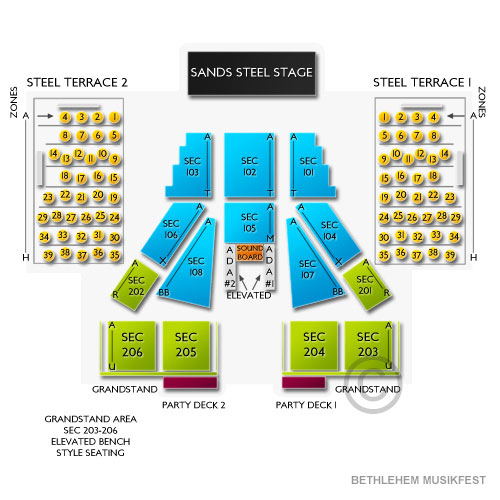 Sands Steel Stage Bethlehem Pa Seating Chart