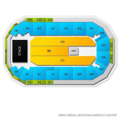 Hero Arena at the Mountain America Center Venue Map