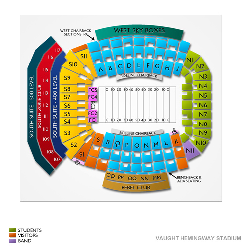 Vaught-Hemingway Stadium 2019 Seating Chart