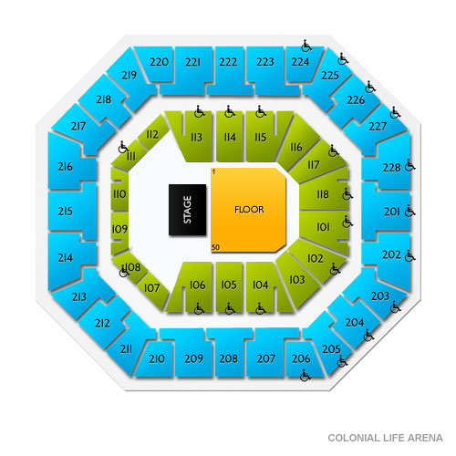 Colonial Life Arena Venue Map