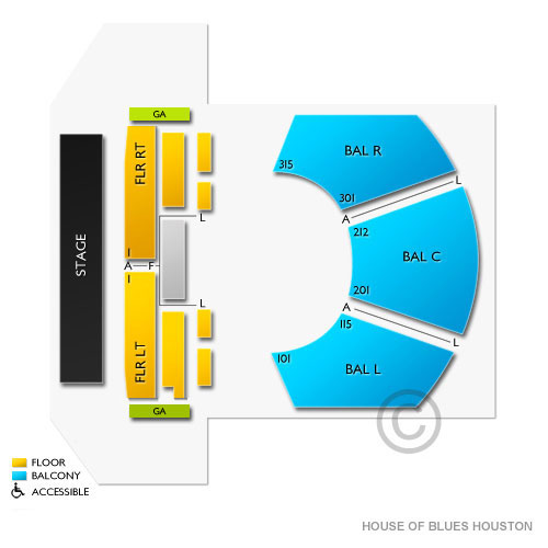 House of Blues Houston Venue Map