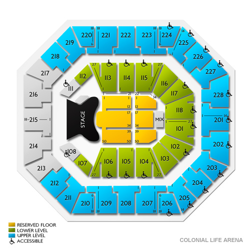 Colonial Life Arena Seating Chart Concert