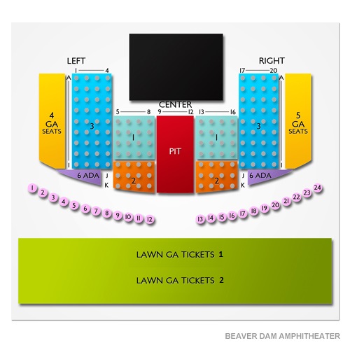 Beaver Dam Amphitheater Venue Map