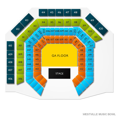 Westville Music Bowl Venue Map