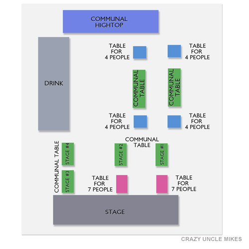 Crazy Uncle Mikes Venue Map