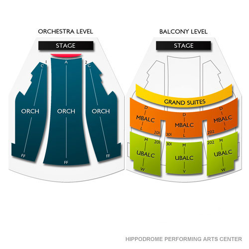Hippodrome Performing Arts Center Venue Map