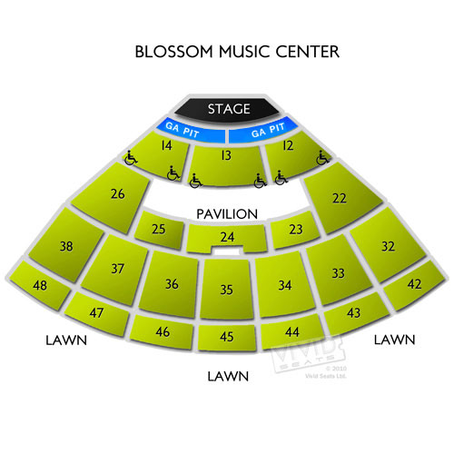 Blossom Music Center Detailed Seating Chart