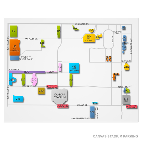 Canvas Stadium Parking Venue Map