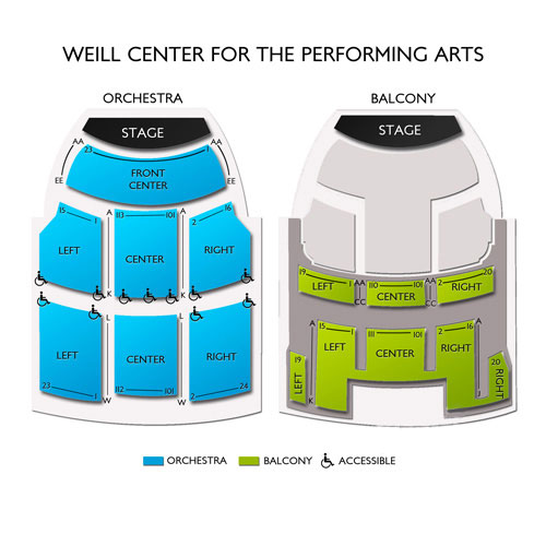 Weill Center for the Performing Arts Venue Map