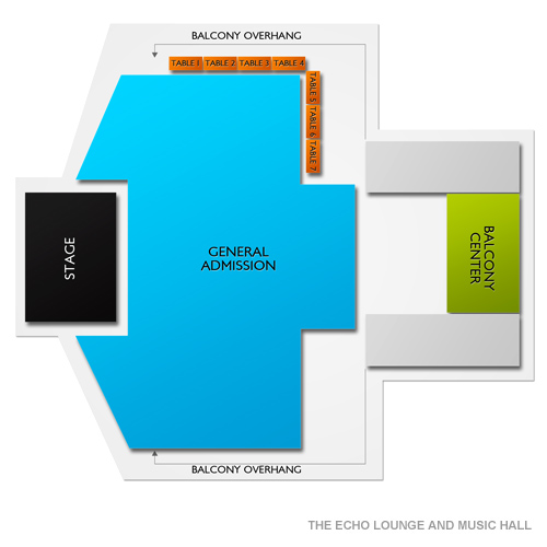 The Echo Lounge and Music Hall Venue Map