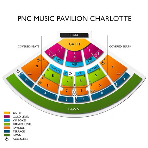 PNC Music Pavilion Venue Map
