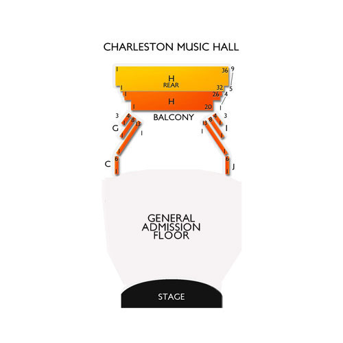 Charleston Music Hall Venue Map