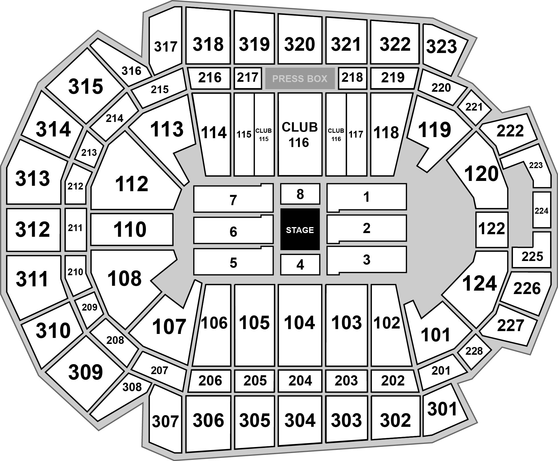 Wells Fargo Arena - Des Moines Venue Map