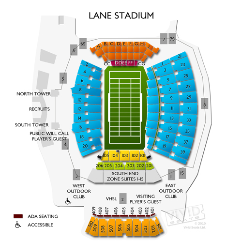 Lane Stadium Tickets Lane Stadium Seating Chart Vivid Seats