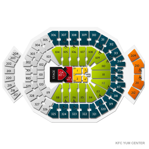 Kfc Yum Arena Seating Chart