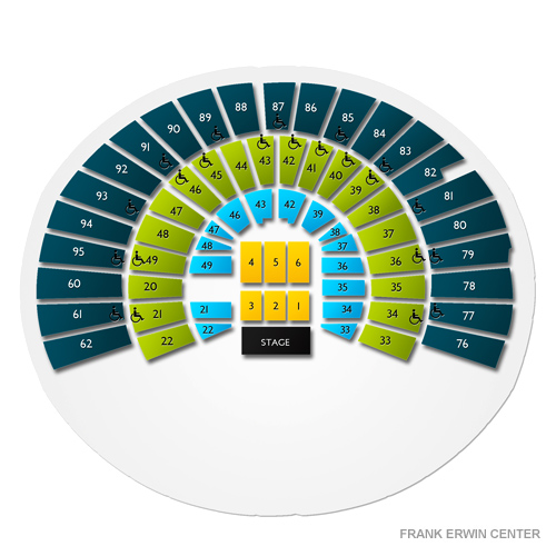 frank erwin center seating chart