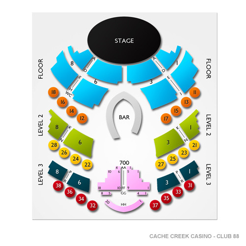 Cache Creek Casino Club 88 Seating Chart Vivid Seats