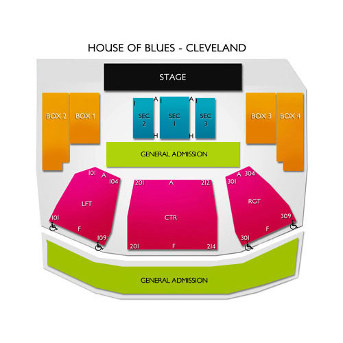 House Of Blues Seating Chart Cleveland Ohio