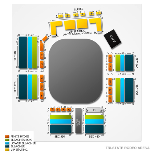 Tri State Rodeo Arena Venue Map