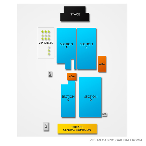 Viejas Casino - Oak Ballroom Venue Map