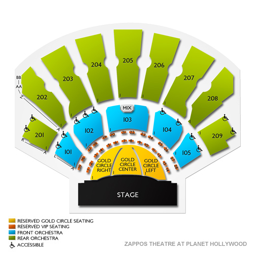 Zappos Theater Seating Chart View