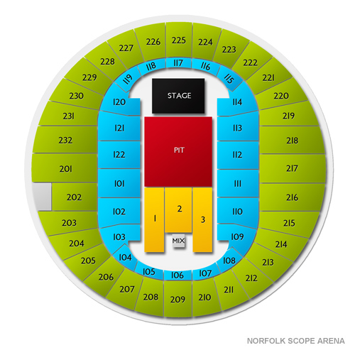 Norfolk Scope Arena Venue Map
