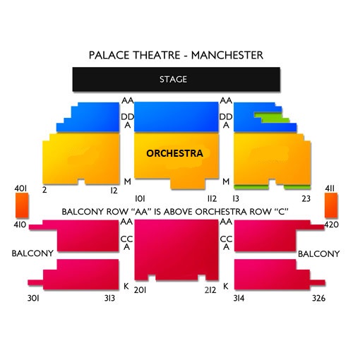 Palace Theatre Manchester Venue Map