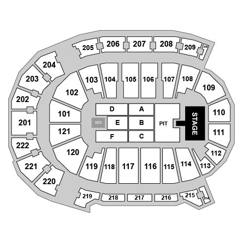 Ford Center Evansville Venue Map