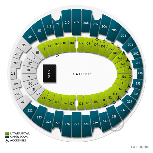 The Forum Inglewood Seating Chart Rows