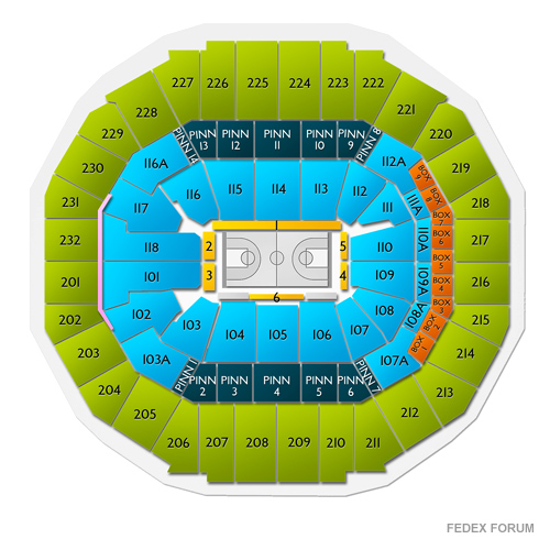 Fedex Forum Seating Chart Row Numbers