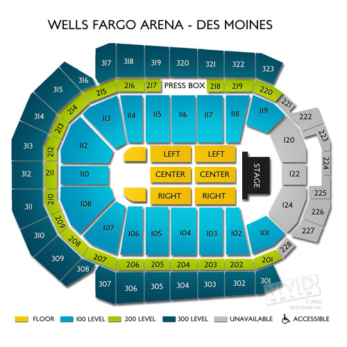 Wells Fargo Arena Des Moines Iowa Seating Chart