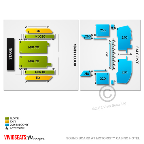 Sound Board at MotorCity Casino Hotel Seating Chart Vivid Seats