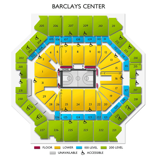 Barclays Seating Chart With Seat Numbers