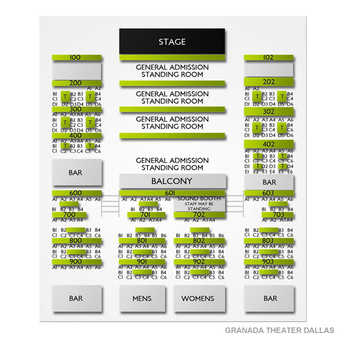 Granada Theater Dallas 2019 Seating Chart