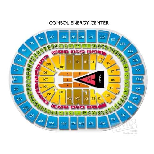 Consol Energy Center Seating Chart Seat Numbers