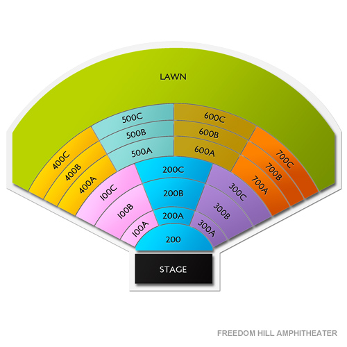 Michigan Lottery Amphitheatre at Freedom Hill Venue Map